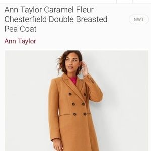 Ann Taylor chesterfield caramel coat